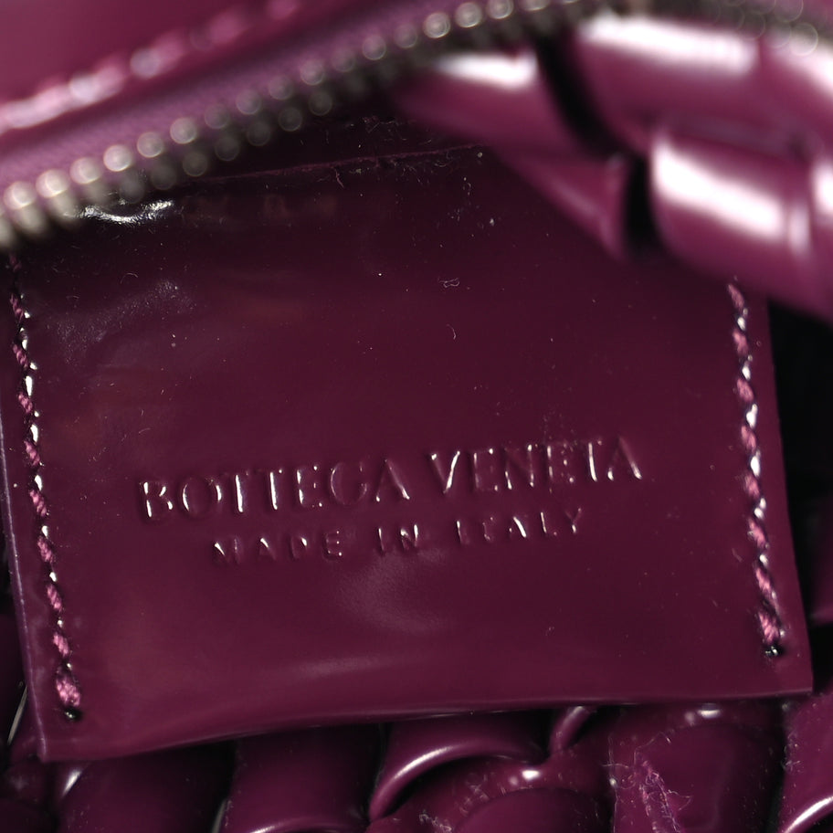 Bottega Veneta Patent Nappa Intrecciato Slanted Clutch  Purple Image 5