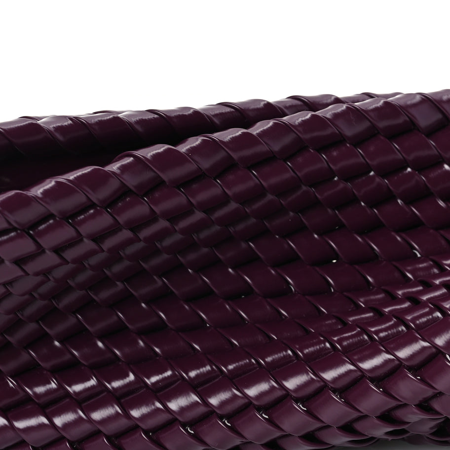 Bottega Veneta Patent Nappa Intrecciato Slanted Clutch  Purple Image 6