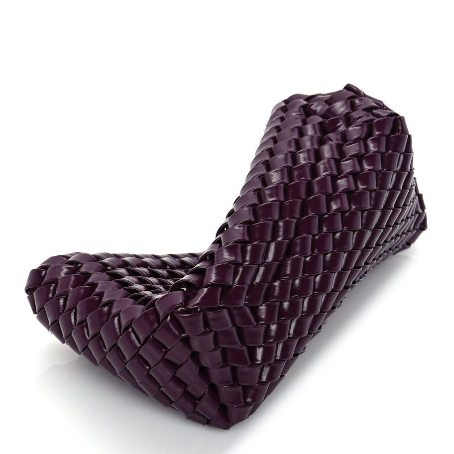 Bottega Veneta Patent Nappa Intrecciato Slanted Clutch  Purple Image 7