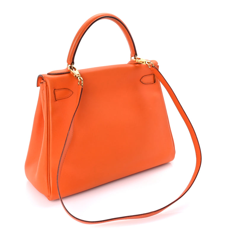 Hermes Swift Kelly Retourne 28 Orange