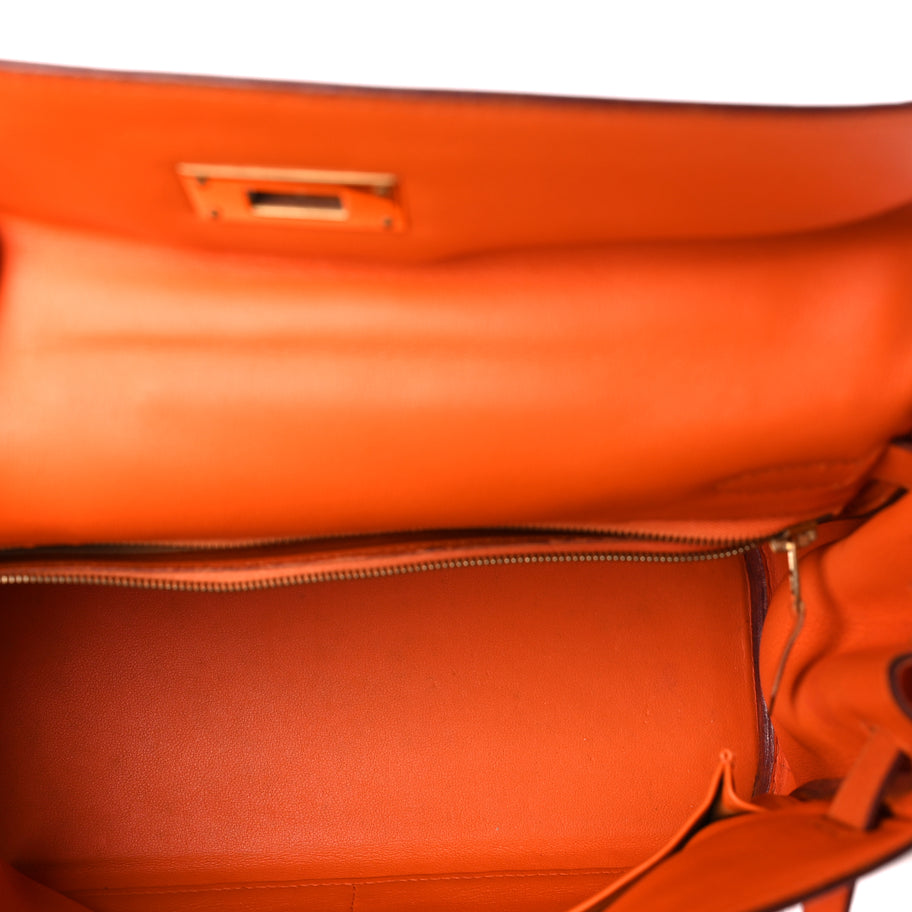 Hermes Swift Kelly Retourne 28 Orange Image 4
