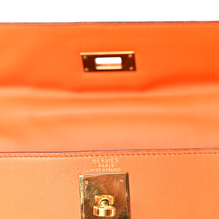Hermes Swift Kelly Retourne 28 Orange Image 5