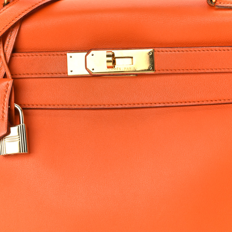 Hermes Swift Kelly Retourne 28 Orange Image 7
