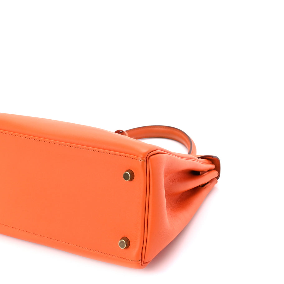Hermes Swift Kelly Retourne 28 Orange Image 9