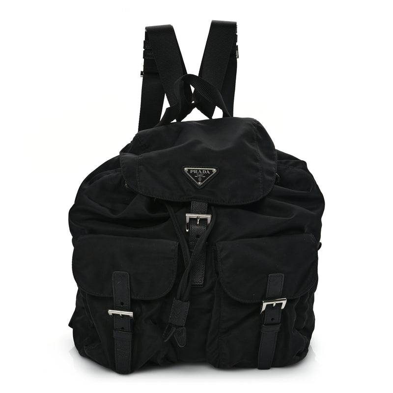  Prada Re-Nylon Saffiano Medium Backpack Black