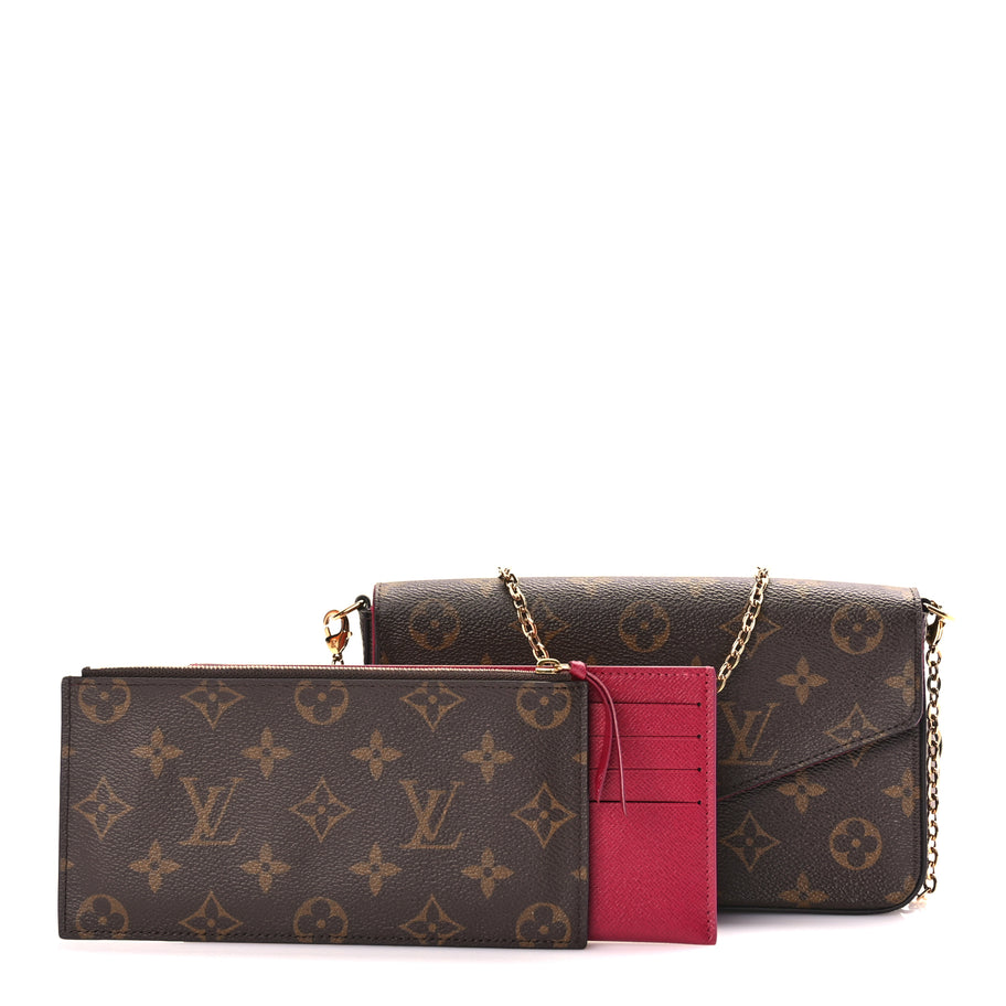 Louis Vuitton Monogram Pochette Felicie Chain Wallet Fuchsia Image 2