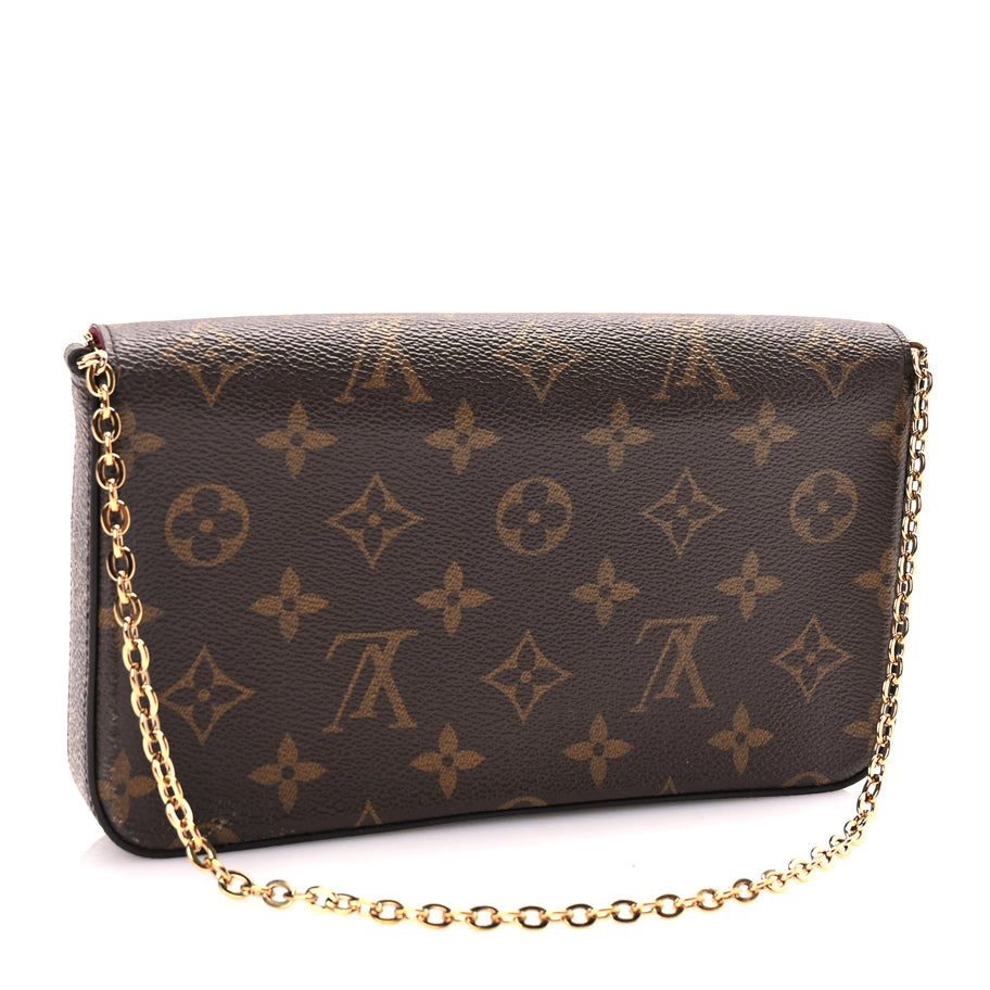 Louis Vuitton Monogram Pochette Felicie Chain Wallet Fuchsia Image 3