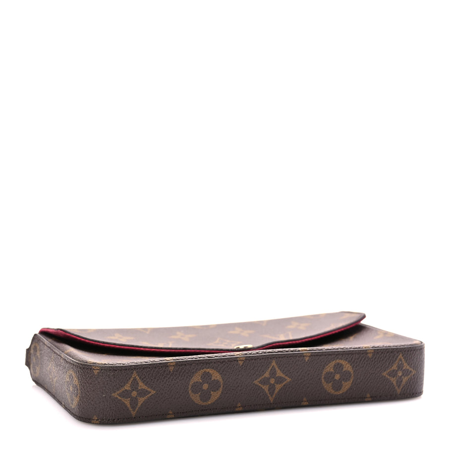 Louis Vuitton Monogram Pochette Felicie Chain Wallet Fuchsia Image 4