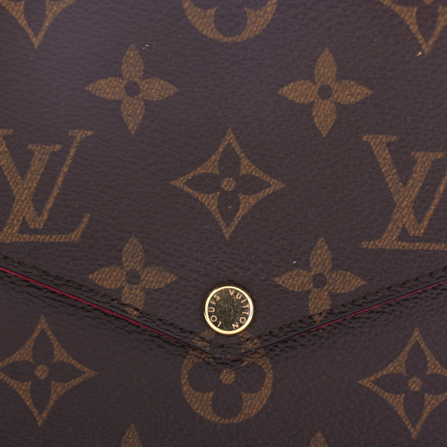 Louis Vuitton Monogram Pochette Felicie Chain Wallet Fuchsia Image 8