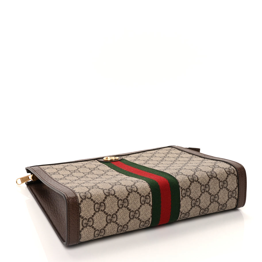 Gucci GG Supreme Monogram Web Ophidia Pouch Brown Image 4