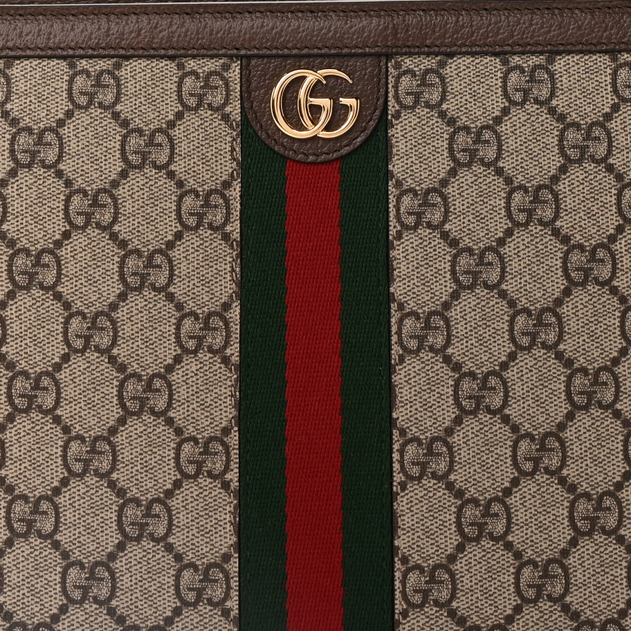 Gucci GG Supreme Monogram Web Ophidia Pouch Brown Image 7