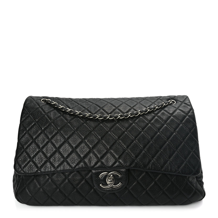 Chanel Calfskin Quilted XXL Travel Flap Bag Black Image 1