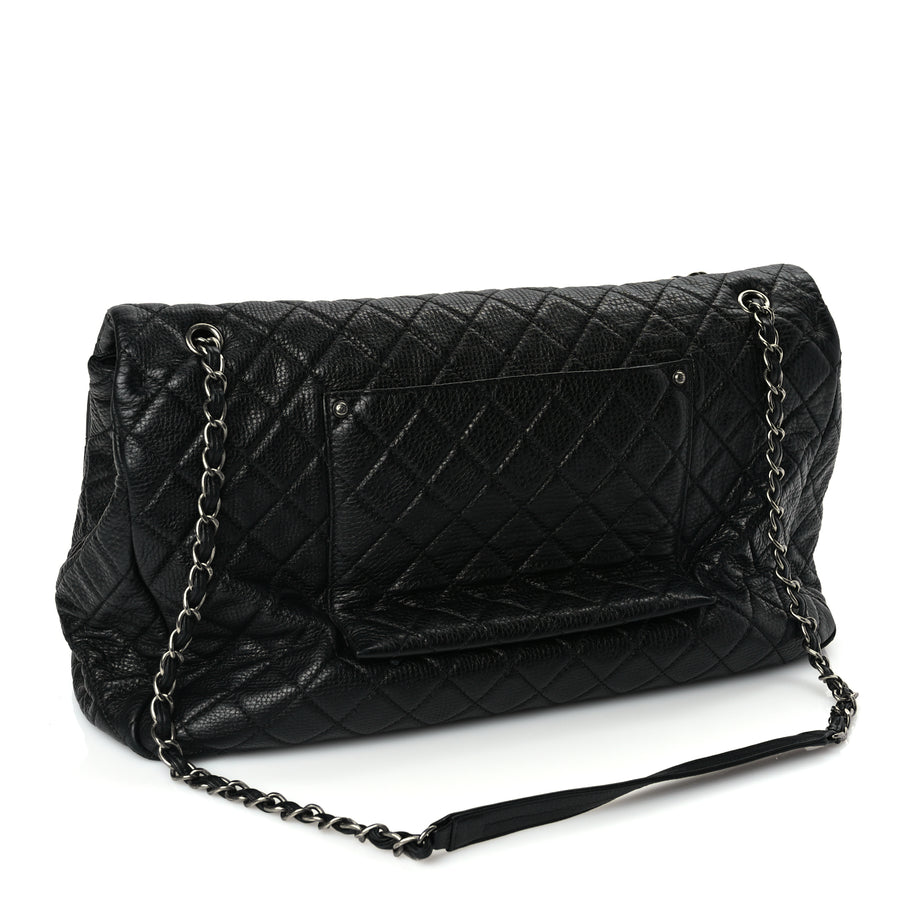 Chanel Calfskin Quilted XXL Travel Flap Bag Black Image 2
