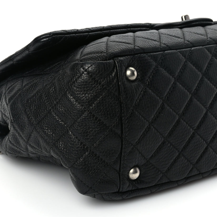 Chanel Calfskin Quilted XXL Travel Flap Bag Black Image 8