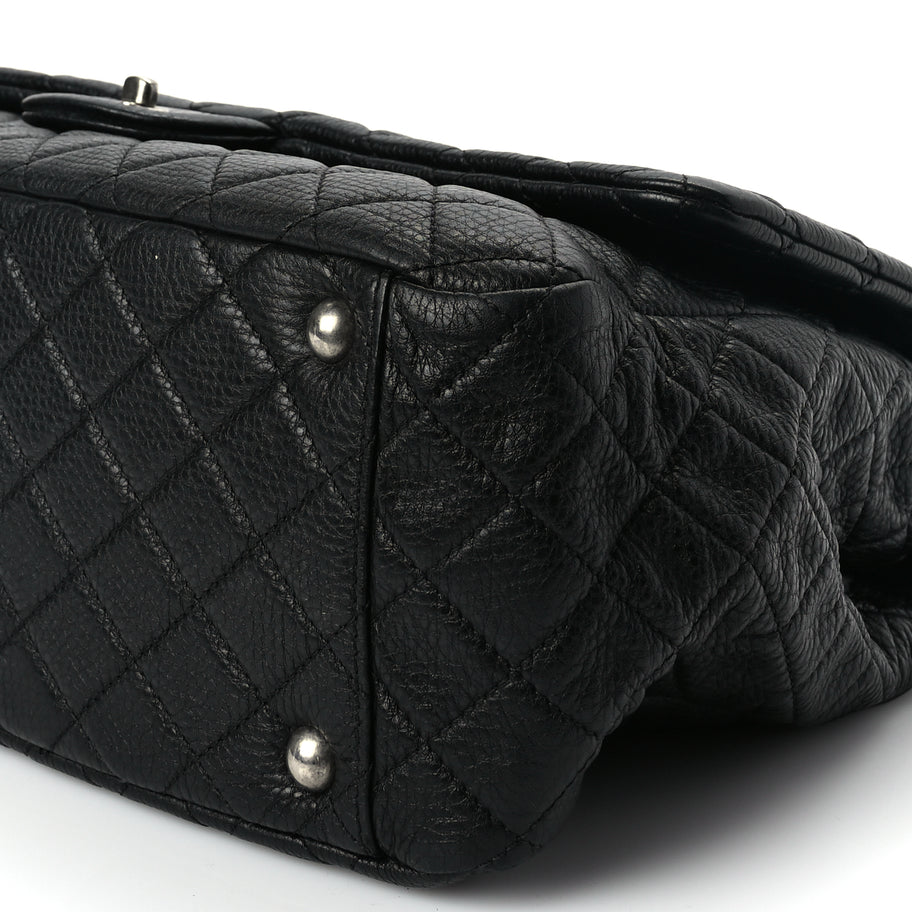 Chanel Calfskin Quilted XXL Travel Flap Bag Black Image 9