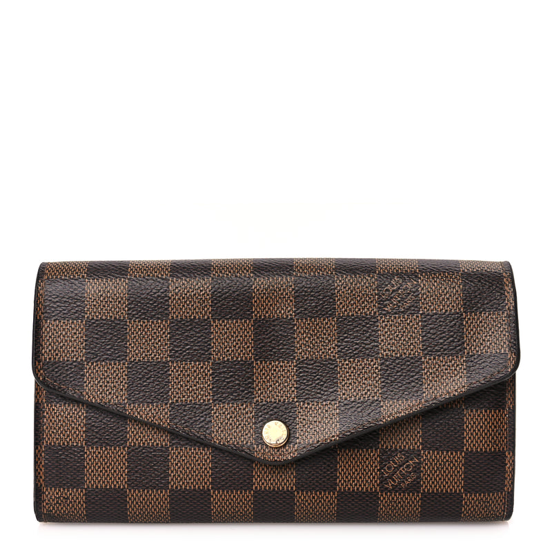  Louis Vuitton Damier Ebene Sarah Wallet NM Rose Ballerine
