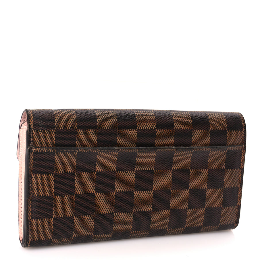 Louis Vuitton Damier Ebene Sarah Wallet NM Rose Ballerine Image 3