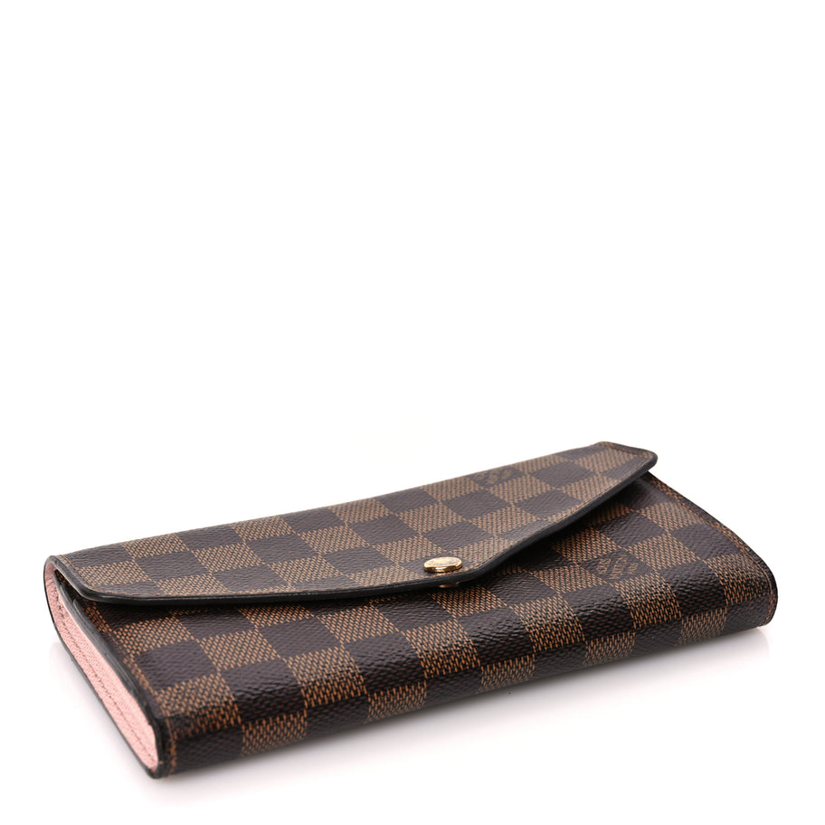 Louis Vuitton Damier Ebene Sarah Wallet NM Rose Ballerine Image 4
