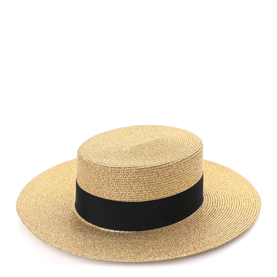 Gucci Lame Papier Hat M  Black Gold Image 1