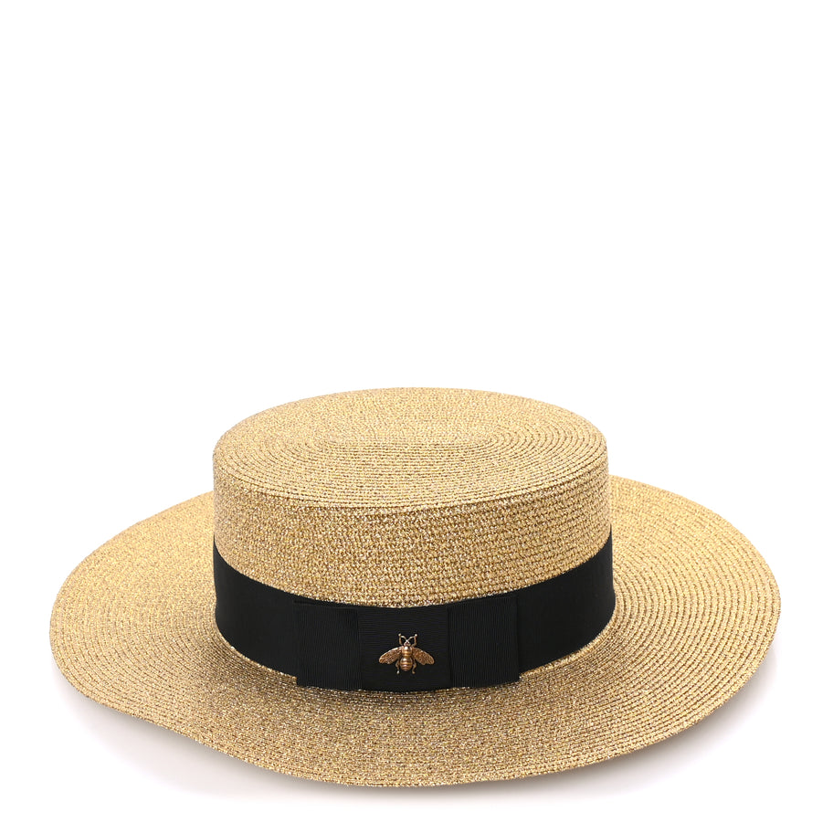 Gucci Lame Papier Hat M  Black Gold Image 3