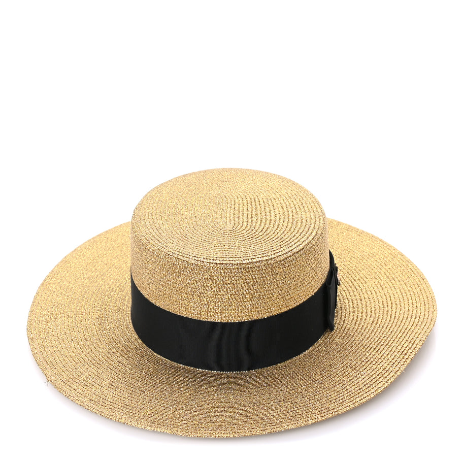 Gucci Lame Papier Hat M  Black Gold Image 4