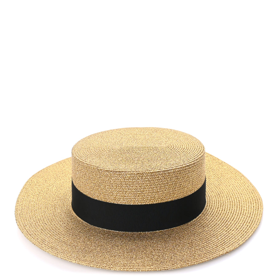 Gucci Lame Papier Hat M  Black Gold Image 5