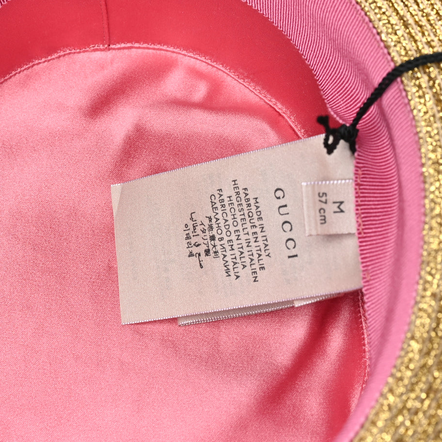 Gucci Lame Papier Hat M  Black Gold Image 6