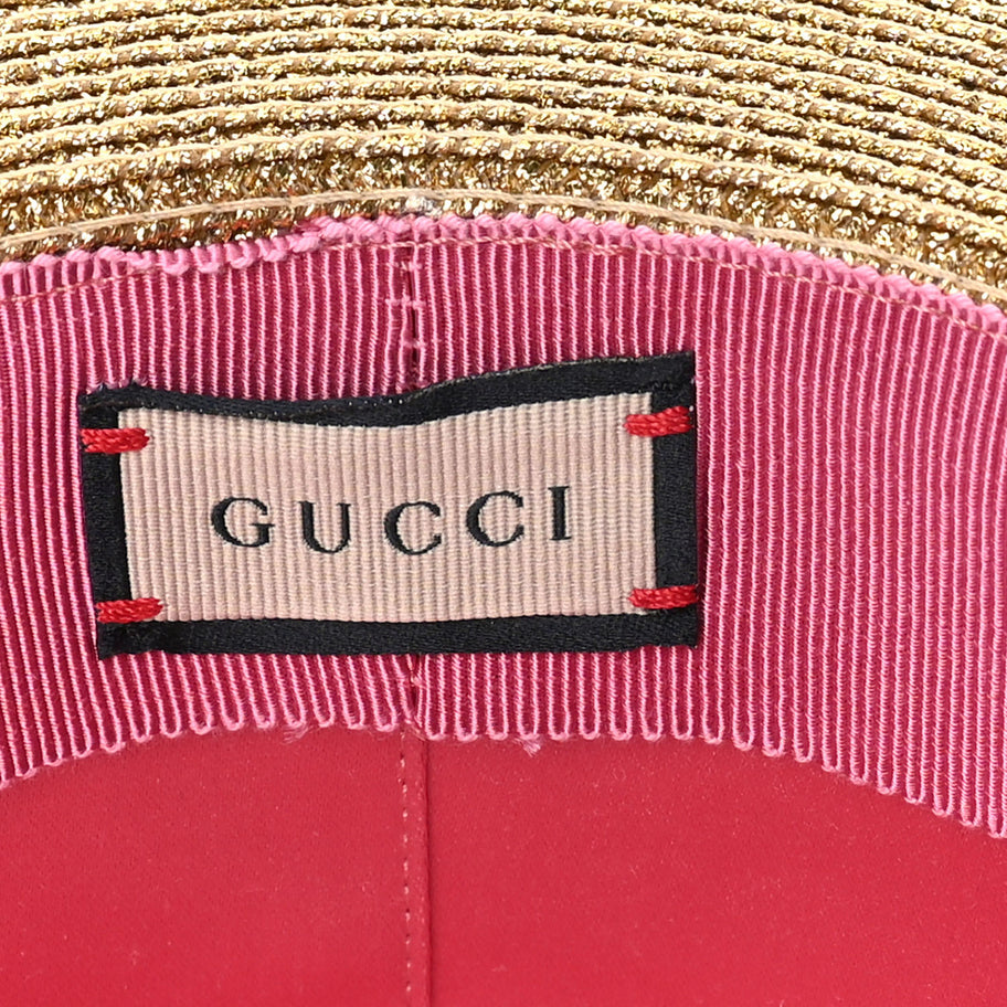 Gucci Lame Papier Hat M  Black Gold Image 7