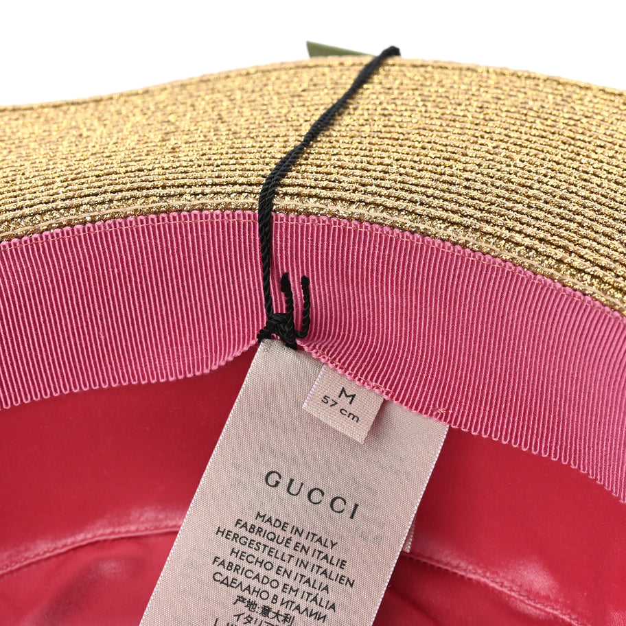 Gucci Lame Papier Hat M  Black Gold Image 8