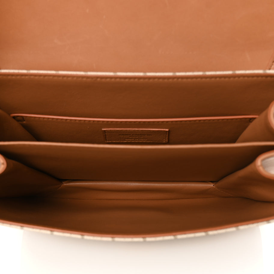 Saint Laurent Canvas All-Over Monogram Small Le Monogramme Satchel Beige Kaki Brown Gold Image 4