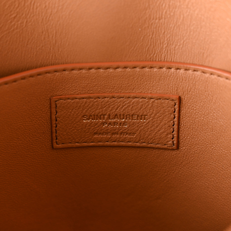 Saint Laurent Canvas All-Over Monogram Small Le Monogramme Satchel Beige Kaki Brown Gold Image 5