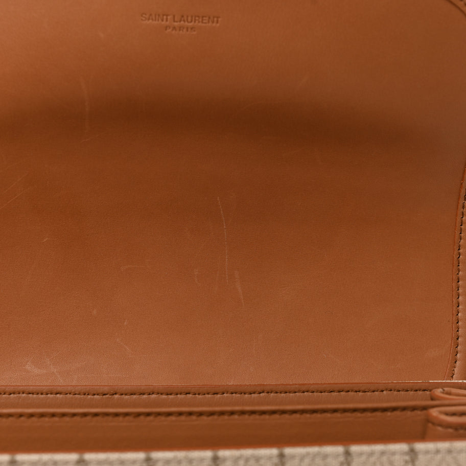 Saint Laurent Canvas All-Over Monogram Small Le Monogramme Satchel Beige Kaki Brown Gold Image 11