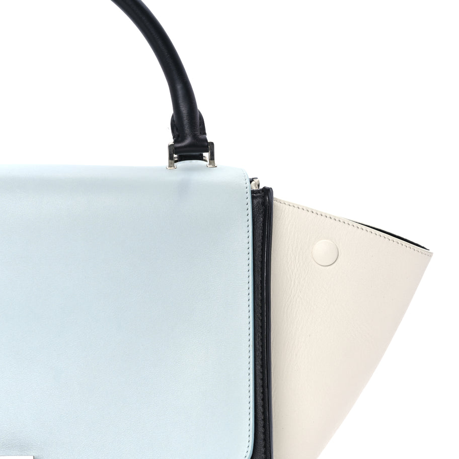 Celine Calfskin Medium Tri-color Trapeze Glacier Image 6