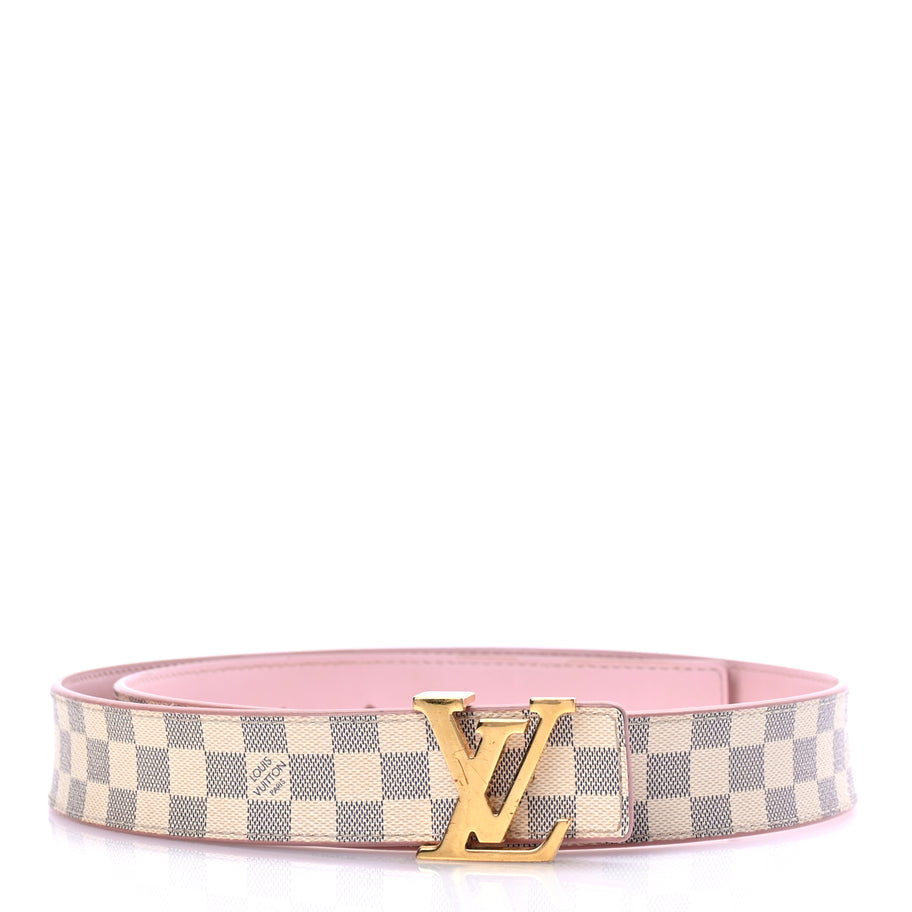 Louis Vuitton Damier Azur 30mm LV Initiales Reversible Belt 80 32 Pink Image 1