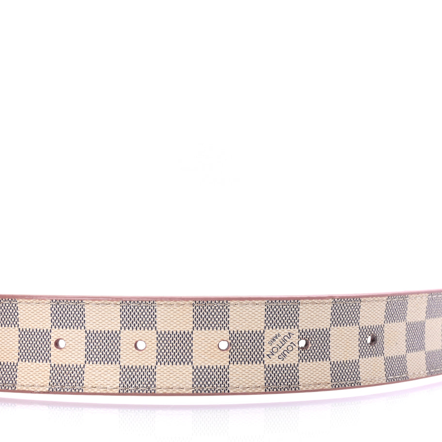 Louis Vuitton Damier Azur 30mm LV Initiales Reversible Belt 80 32 Pink Image 4