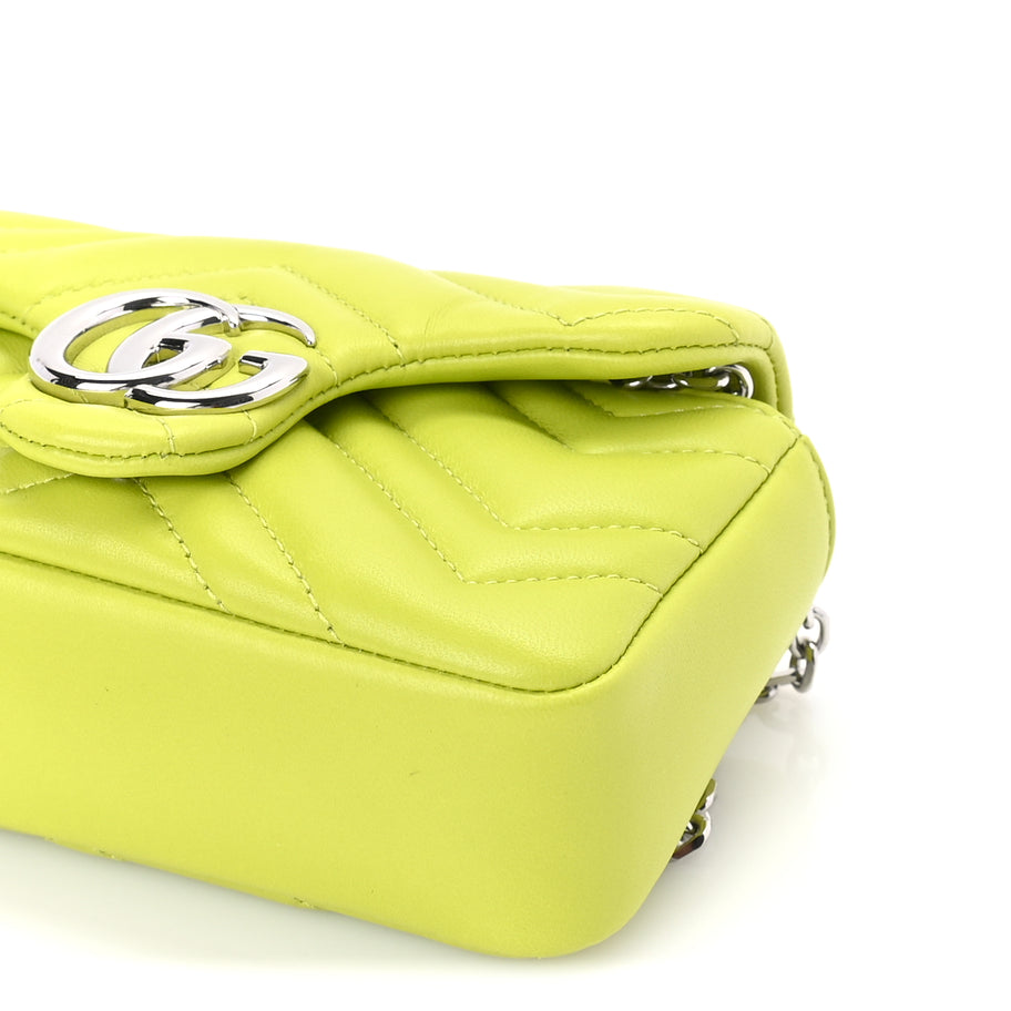 Gucci Lambskin Matelasse Mini GG Marmont Shoulder Bag Firefly Image 8