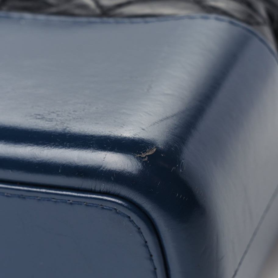 Chanel Aged Calfskin Quilted Medium Gabrielle Hobo Navy Black Image 11