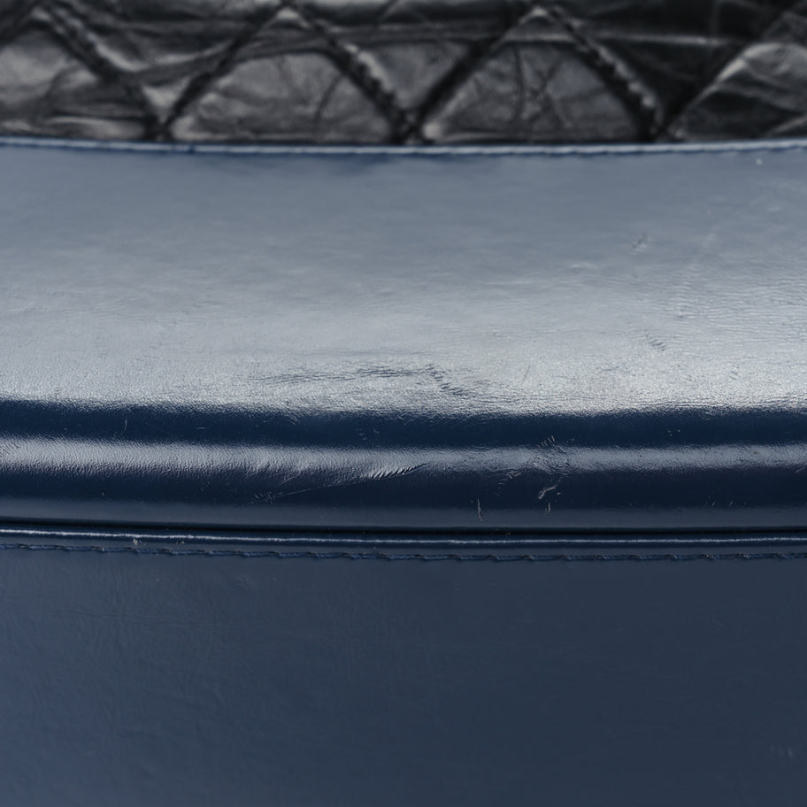 Chanel Aged Calfskin Quilted Medium Gabrielle Hobo Navy Black Image 12