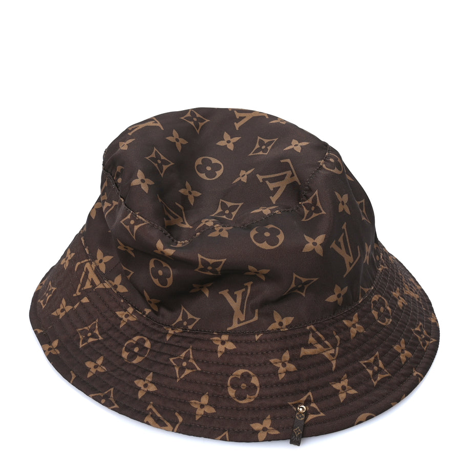 Louis Vuitton Nylon Monogram Reversible Bob Bucket Hat S  Brown Black Image 4