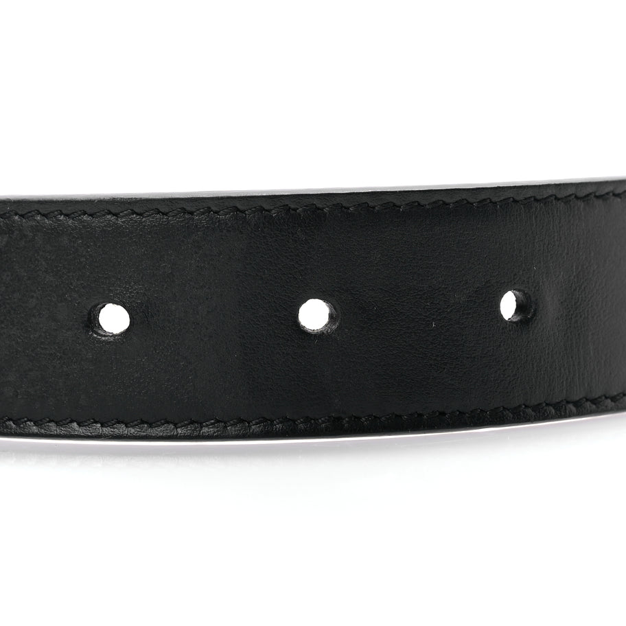 Gucci G Supreme Monogram Matte Plutone Calfskin Double G 30mm Belt 85 Beige Ebony Black Image 3