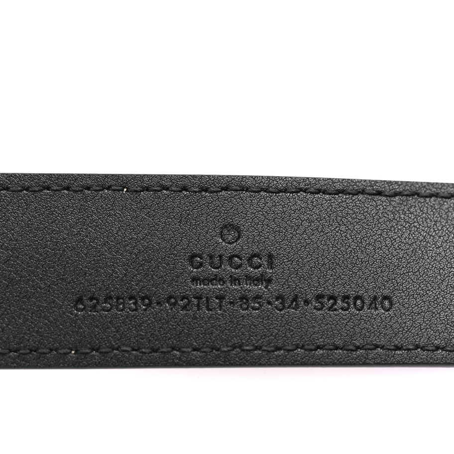 Gucci G Supreme Monogram Matte Plutone Calfskin Double G 30mm Belt 85 Beige Ebony Black Image 4