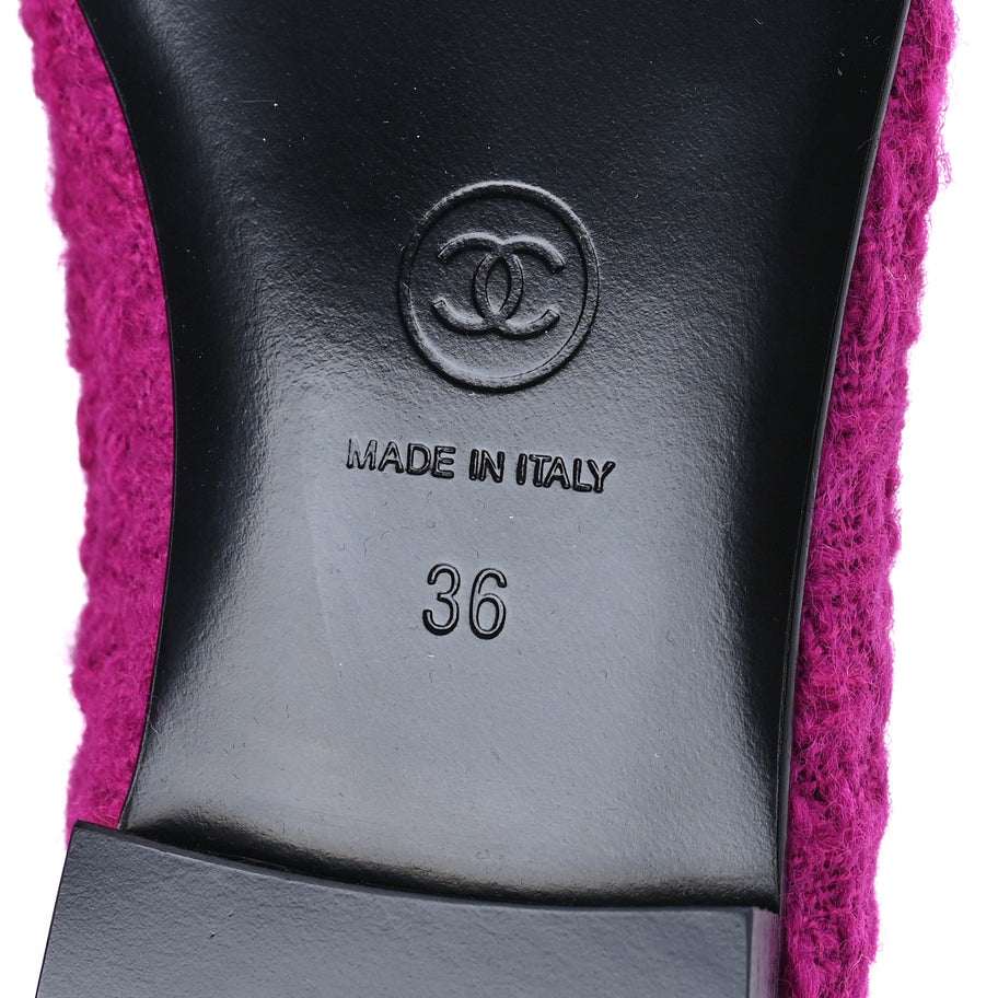 Chanel Tweed Patent Cap Toe Ballerina Flats 36  Pink Black Image 7