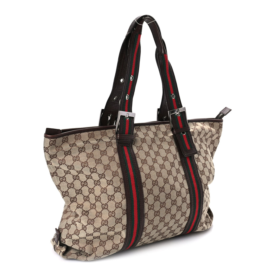 Gucci Monogram Large Web Joy Tote Brown Image 2