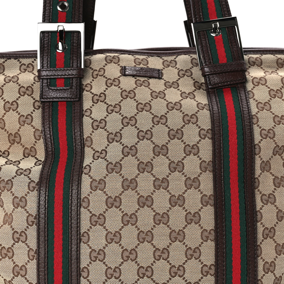 Gucci Monogram Large Web Joy Tote Brown Image 6