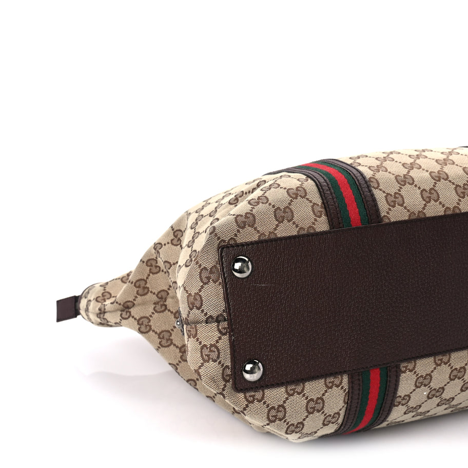 Gucci Monogram Large Web Joy Tote Brown Image 7