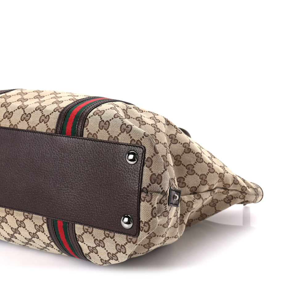 Gucci Monogram Large Web Joy Tote Brown Image 8
