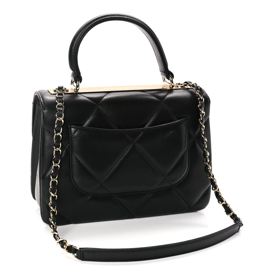 Chanel Lambskin Quilted Small Trendy CC Dual Handle Flap Bag Black Image 2