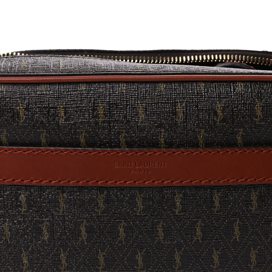 Saint Laurent Canvas Smooth Calfskin Le Monogramme Camera Bag  Chestnut Image 6