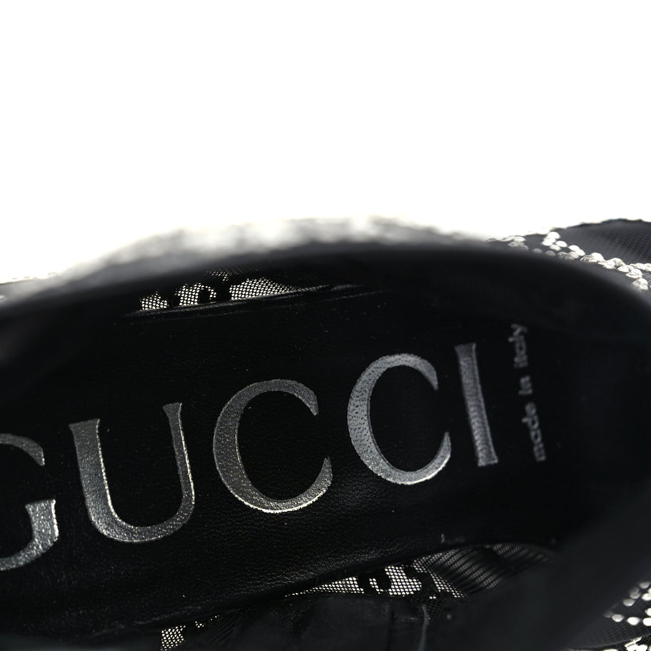 Gucci Tela Retino Kid Scamosciato Crystal GG Monogram Square Demi Boot 37 Black Image 8