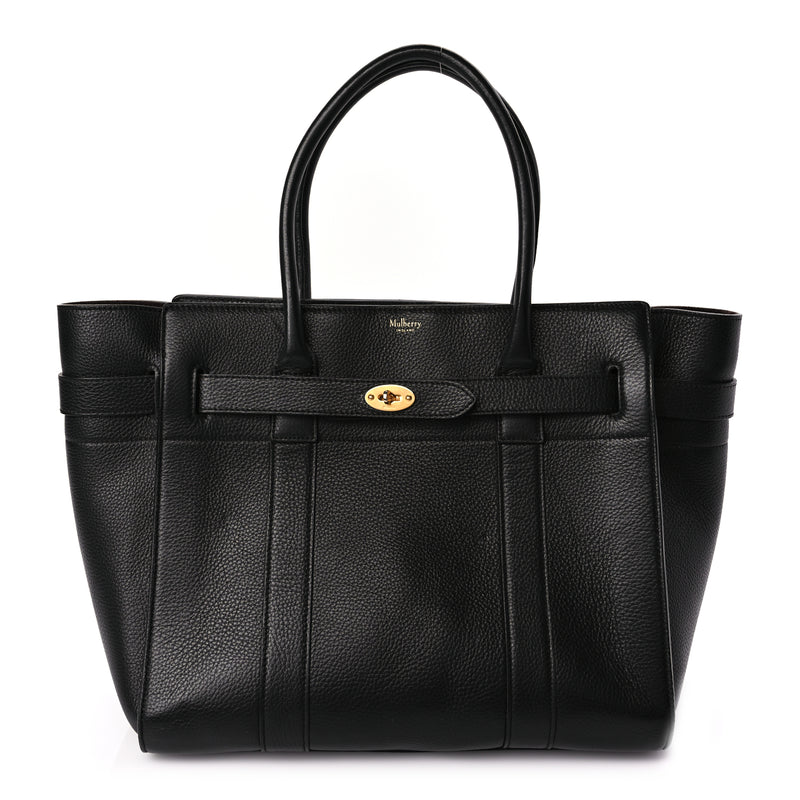 Mulberry Classic Grain Bayswater Zip Tote Black